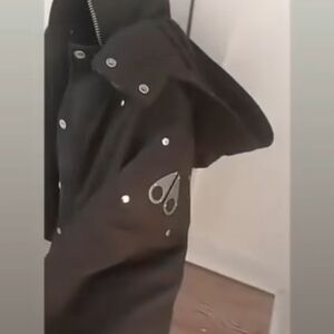 Black Hooded Jacket with Silver Accents